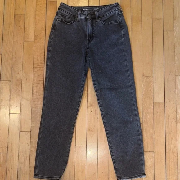 Classic Black washed straight leg cozy lined Women's Jeans size 0 - Picture 1 of 6